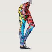 Stad Graffiti Straatkunst Bakstenen Muur Leggings (Rechts)
