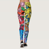 Stad Graffiti Straatkunst Bakstenen Muur Leggings (Achterkant)