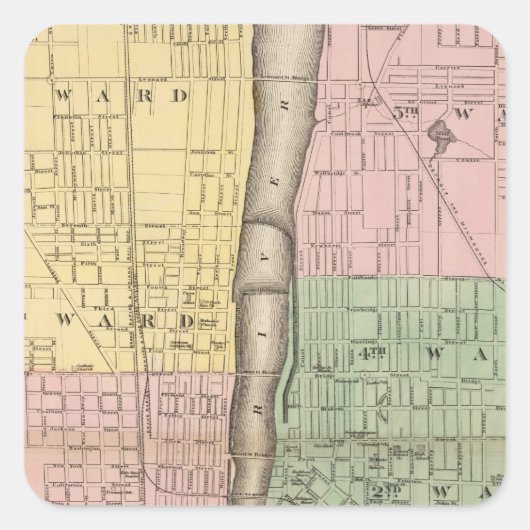 Stad Grand Rapids, provincie Kent Vierkante Sticker (Voorkant)