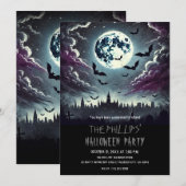 Stad Graveyard Vleermuizen in het maanlicht Hallow Kaart (Voorkant / Achterkant)