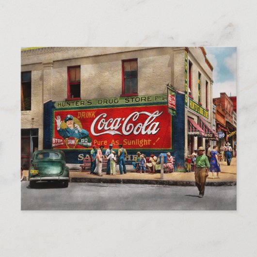 Stad - Greensboro GA - Hunter's Drug Store 1939 Briefkaart (Voorkant)