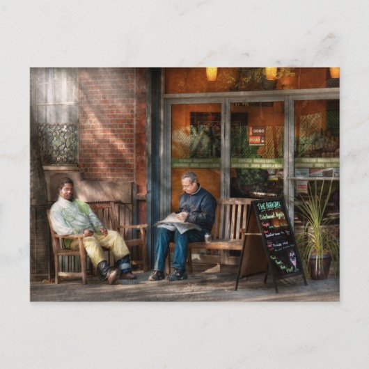 Stad - Greenwich Village - The path café Briefkaart (Voorkant)