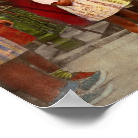 Stad - Harlem NY - Stoop life 1935 Poster (Hoek)