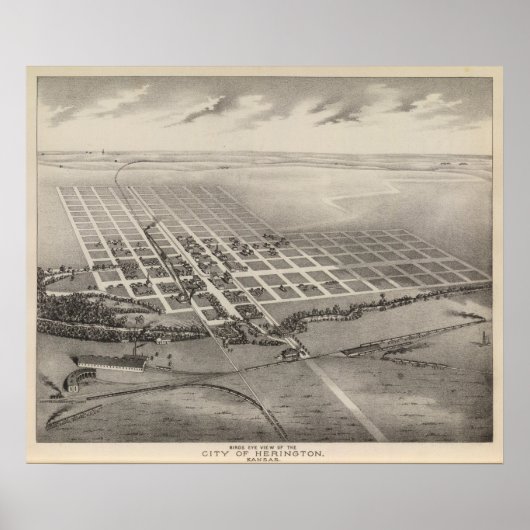 Stad Herington, Kansas Poster (Voorkant)