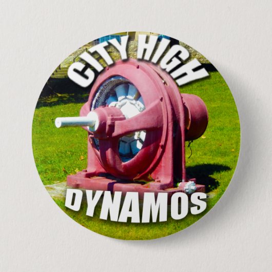 STAD HOGE DYNAMOS RONDE BUTTON 7,6 CM (Voorkant)
