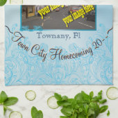 Stad Homecoming Aquamarijn Herdenking Theedoek (Gevouwen)