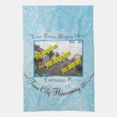 Stad Homecoming Aquamarijn Herdenking Theedoek (Verticaal)