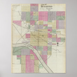 Stad Hutchinson, provincie Reno, Kansas Poster