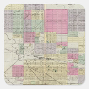 Stad Hutchinson, provincie Reno, Kansas Vierkante Sticker