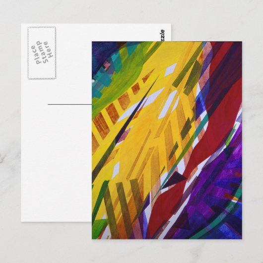 Stad II - Abstracte regenboogstralen Briefkaart (Voorkant / Achterkant)