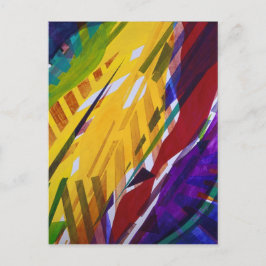 Stad II - Abstracte regenboogstralen Briefkaart