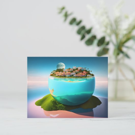 Stad in de beker, Postcrossing Briefkaart (Staand voorkant)