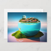 Stad in de beker, Postcrossing Briefkaart (Voorkant / Achterkant)