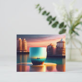 Stad in de beker, Postcrossing Briefkaart (Staand voorkant)