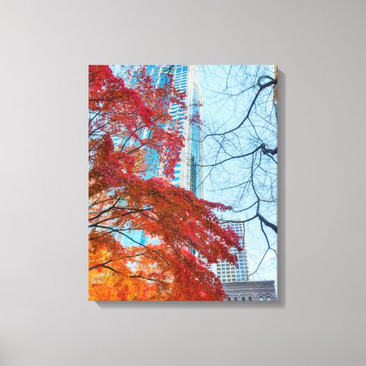Stad in de herfst canvas afdruk (Voorkant)