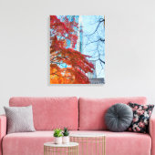 Stad in de herfst canvas afdruk (Insitu (Woonkamer))