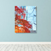 Stad in de herfst canvas afdruk (Insitu (Houten vloer))