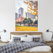 Stad in de herfst canvas afdruk (Insitu (Slaapkamer))