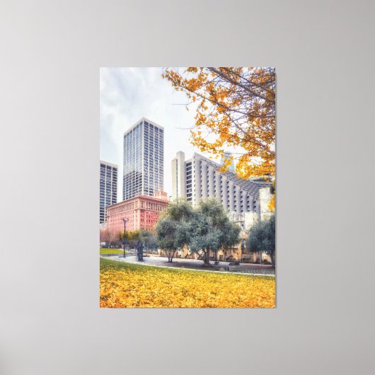 Stad in de herfst canvas afdruk (Voorkant)