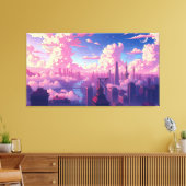 Stad in de lucht canvas afdruk (Insitu (Woonkamer))