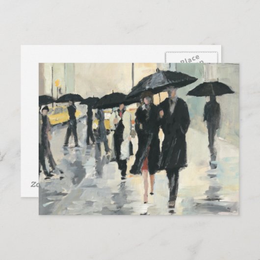 Stad in de Regen Briefkaart (Voorkant / Achterkant)