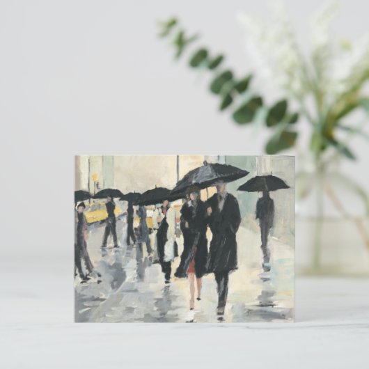 Stad in de Regen Briefkaart (Staand voorkant)