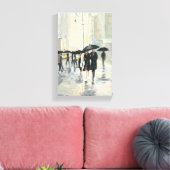 Stad in de Regen Canvas Afdruk (Insitu (Woonkamer))