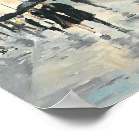 Stad in de Regen Poster (Hoek)