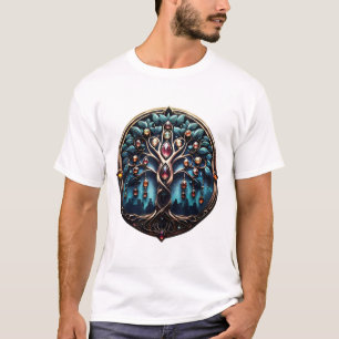Stad in de schaduw van de luxueuze boom des levens t-shirt