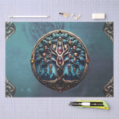 Stad in de schaduw van de luxueuze boom des levens tissuepapier (Craft)