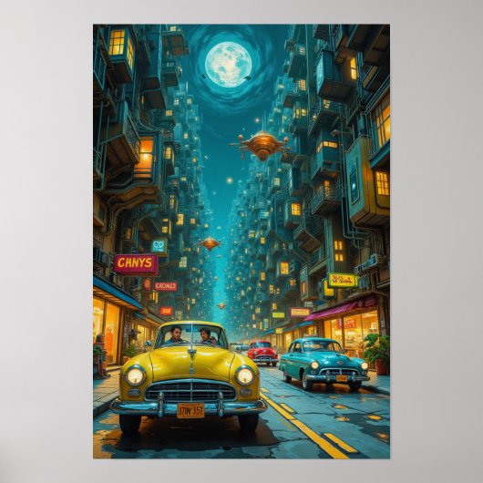 Stad in de toekomst poster (Voorkant)