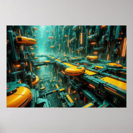 Stad in de toekomst poster