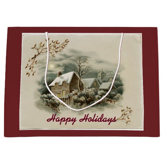  stad in de winter groot cadeauzakje (Voorkant)