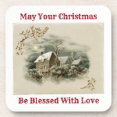  stad in de winter onderzetter (Voorkant)