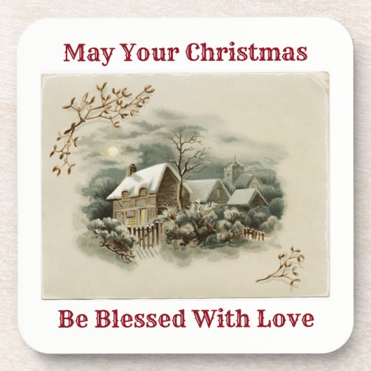  stad in de winter onderzetter (Voorkant)