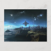 Stad in de wolken briefkaart (Voorkant)