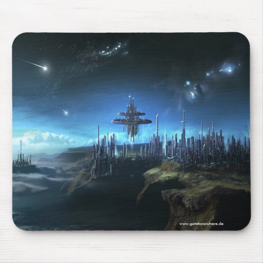 Stad in de wolken - Mousepad Muismat (Voorkant)