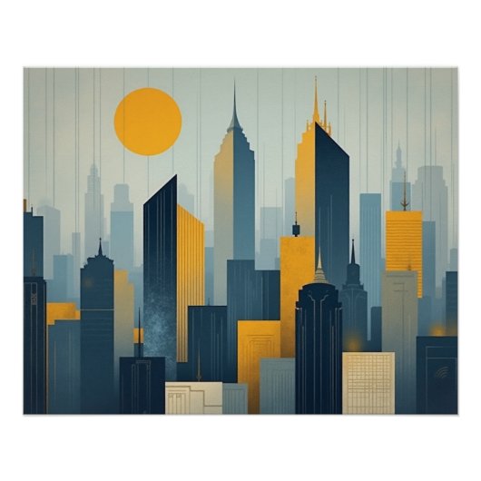 Stad in de Zon Perfect Poster (Voorkant)