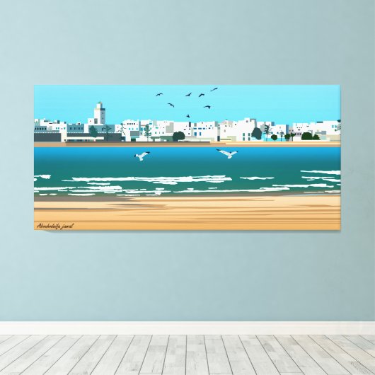 Stad in Essaouira-Marokko Canvas Afdruk (Insitu (Houten vloer))