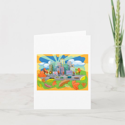 Stad in het najaar kaart