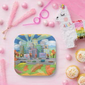 Stad in het najaar papieren bordje (Feest)