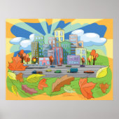 Stad in het najaar poster (Voorkant)