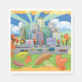 Stad in het najaar servet (Voorkant)