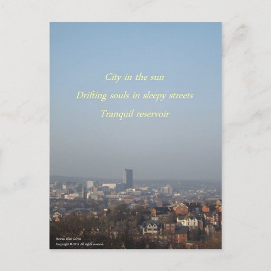Stad in het Sun Haiku-Briefkaart Briefkaart (Voorkant)