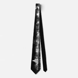 Stad in nachtverlichting stropdas