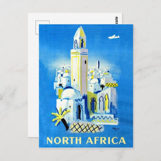 Stad in Noord-Afrika, oud reizen Briefkaart (Voorkant / Achterkant)