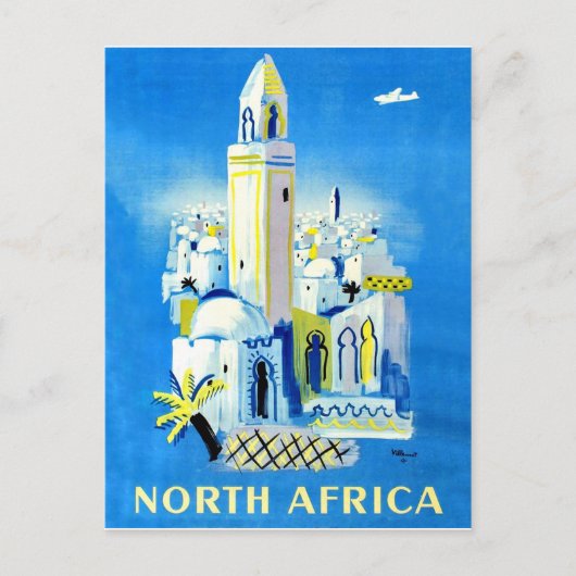 Stad in Noord-Afrika, oud reizen Briefkaart (Voorkant)