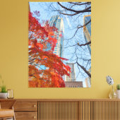 Stad in Red Canvas Afdruk (Insitu (Woonkamer))