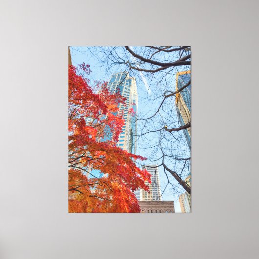 Stad in Red Canvas Afdruk (Voorkant)