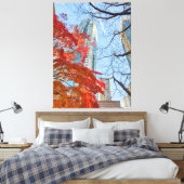 Stad in Red Canvas Afdruk (Insitu (Slaapkamer))